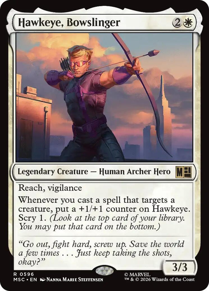 Image for Hawkeye, Bowslinger (596) (Commander: Marvel Super Heroes) - Magic: The Gathering