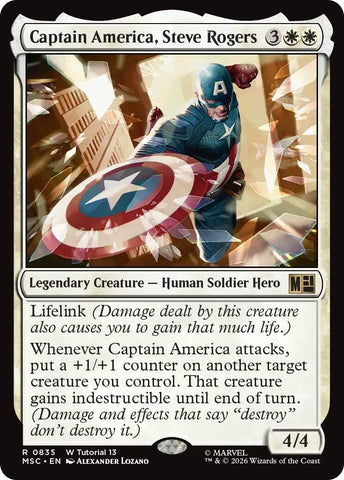Image for Captain America, Steve Rogers (0835) (835) (Commander: Marvel Super Heroes) - Magic: The Gathering