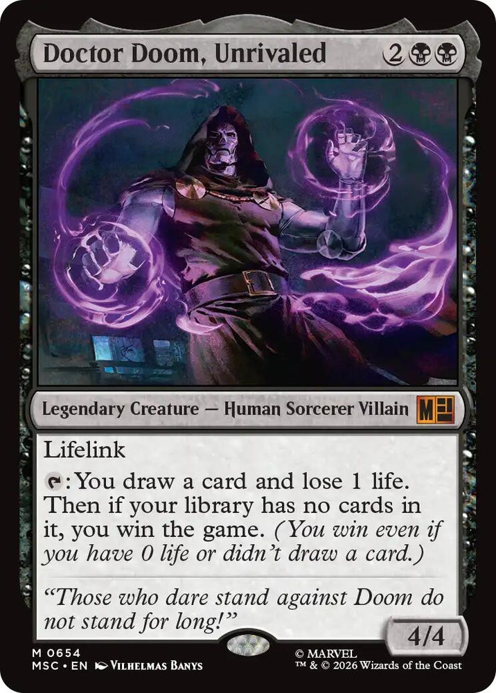 Image for Doctor Doom, Unrivaled (654) (Commander: Marvel Super Heroes) - Magic: The Gathering
