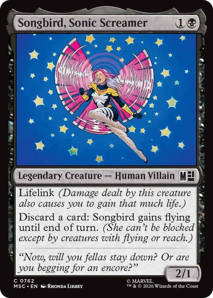 Image for Songbird, Sonic Screamer (762) (Commander: Marvel Super Heroes) - Magic: The Gathering