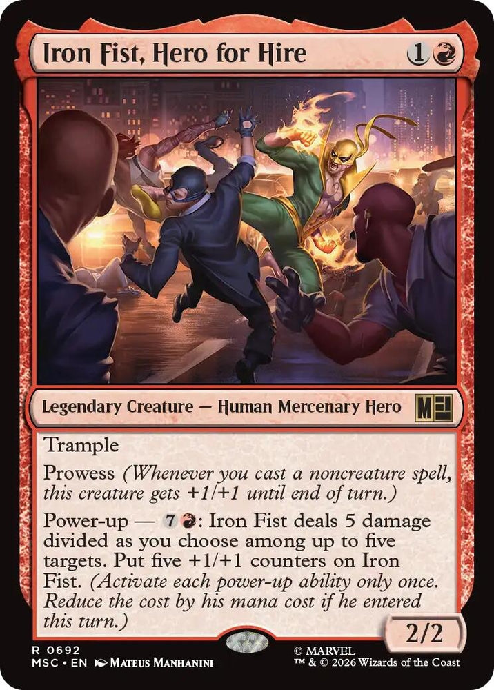 Image for Iron Fist, Hero for Hire (692) (Commander: Marvel Super Heroes) - Magic: The Gathering