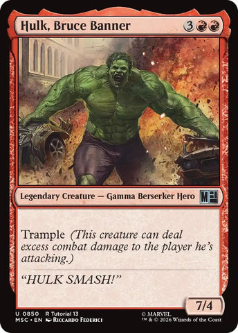Image for Hulk, Bruce Banner (0850) (850) (Commander: Marvel Super Heroes) - Magic: The Gathering