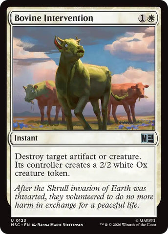 Image for Bovine Intervention (Surge Foil) (123) (Commander: Marvel Super Heroes) - Magic: The Gathering