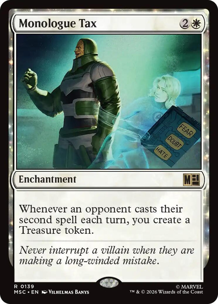 Image for Monologue Tax (Surge Foil) (139) (Commander: Marvel Super Heroes) - Magic: The Gathering