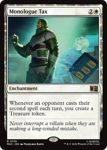 Image for Monologue Tax (139) (Commander: Marvel Super Heroes) - Magic: The Gathering