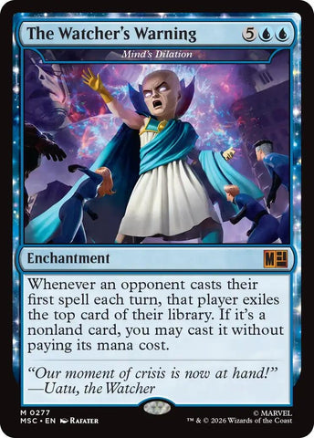 Image for The Watcher's Warning - Mind's Dilation (Surge Foil) (277) (Commander: Marvel Super Heroes) - Magic: The Gathering