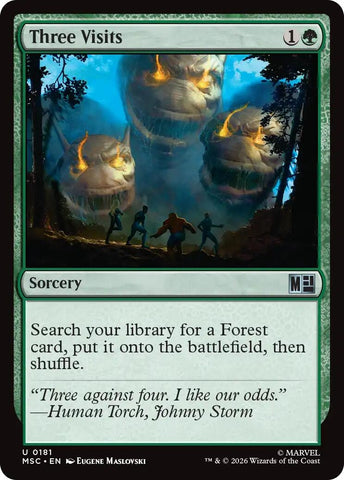 Image for Three Visits (Surge Foil) (181) (Commander: Marvel Super Heroes) - Magic: The Gathering