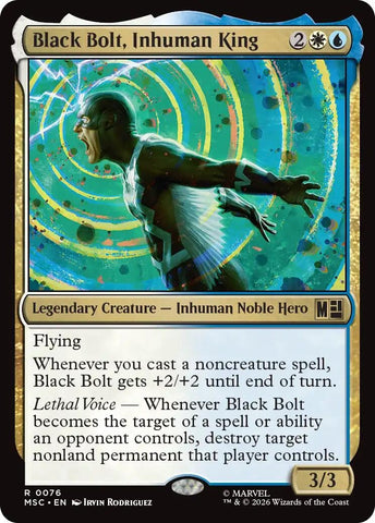 Image for Black Bolt, Inhuman King (Surge Foil) (76) (Commander: Marvel Super Heroes) - Magic: The Gathering