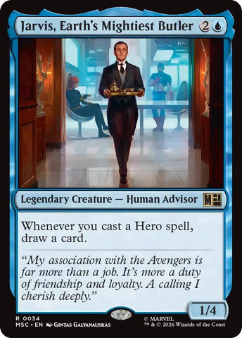 Image for Jarvis, Earth's Mightiest Butler (Surge Foil) (34) (Commander: Marvel Super Heroes) - Magic: The Gathering