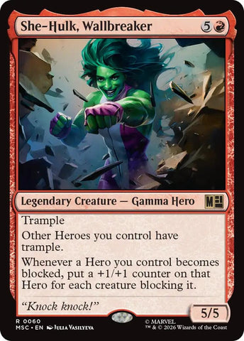 Image for She-Hulk, Wallbreaker (Surge Foil) (60) (Commander: Marvel Super Heroes) - Magic: The Gathering