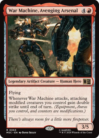 Image for War Machine, Avenging Arsenal (Surge Foil) (63) (Commander: Marvel Super Heroes) - Magic: The Gathering