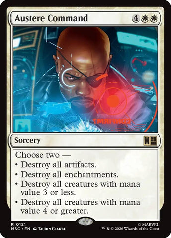 Image for Austere Command (Surge Foil) (121) (Commander: Marvel Super Heroes) - Magic: The Gathering