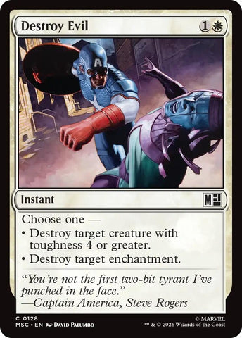Image for Destroy Evil (Surge Foil) (128) (Commander: Marvel Super Heroes) - Magic: The Gathering