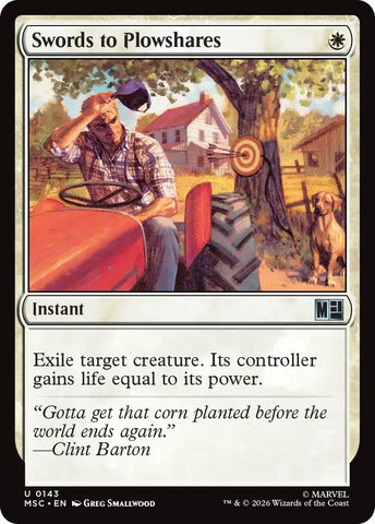 Image for Swords to Plowshares (Surge Foil) (143) (Commander: Marvel Super Heroes) - Magic: The Gathering
