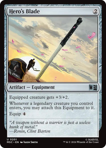Image for Hero's Blade (Surge Foil) (201) (Commander: Marvel Super Heroes) - Magic: The Gathering