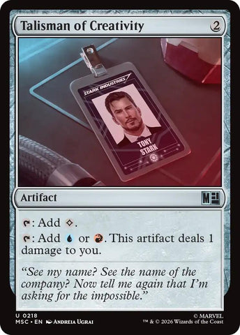 Image for Talisman of Creativity (Surge Foil) (218) (Commander: Marvel Super Heroes) - Magic: The Gathering