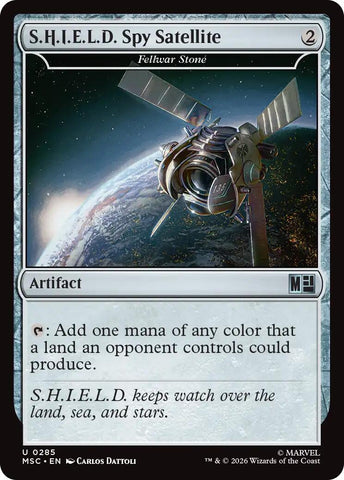 Image for S.H.I.E.L.D. Spy Satellite - Fellwar Stone (Surge Foil) (285) (Commander: Marvel Super Heroes) - Magic: The Gathering