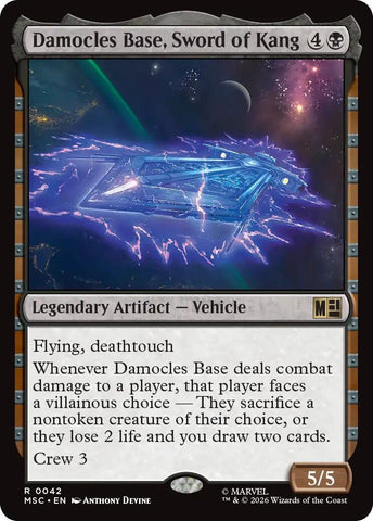 Image for Damocles Base, Sword of Kang (Surge Foil) (42) (Commander: Marvel Super Heroes) - Magic: The Gathering