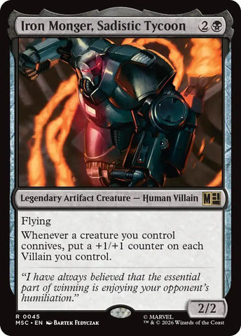Image for Iron Monger, Sadistic Tycoon (Surge Foil) (45) (Commander: Marvel Super Heroes) - Magic: The Gathering