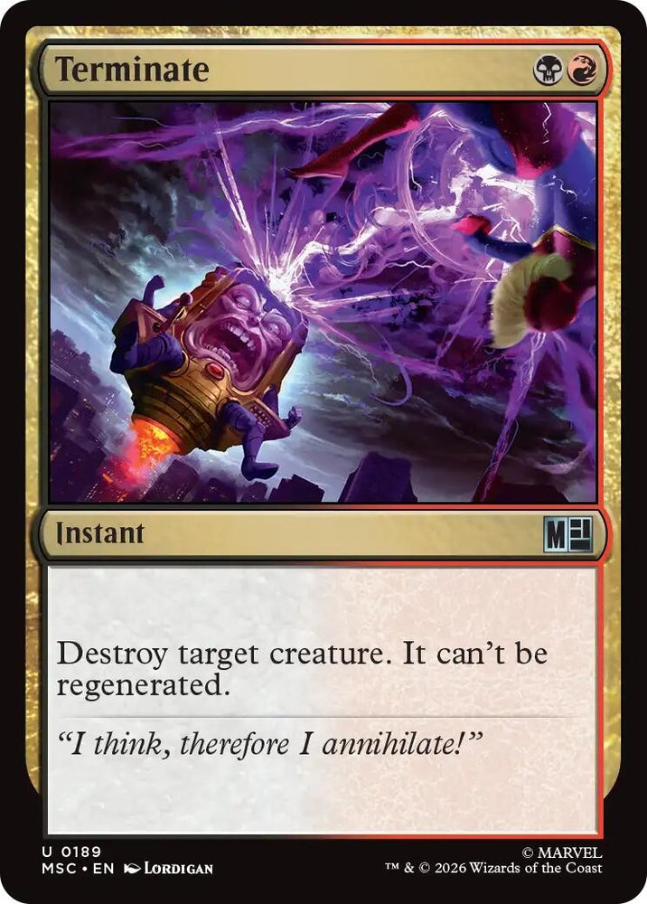 Image for Terminate (Surge Foil) (189) (Commander: Marvel Super Heroes) - Magic: The Gathering