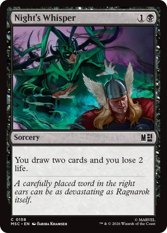 Image for Night's Whisper (Surge Foil) (158) (Commander: Marvel Super Heroes) - Magic: The Gathering