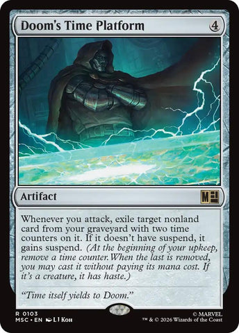 Image for Doom's Time Platform (Surge Foil) (103) (Commander: Marvel Super Heroes) - Magic: The Gathering