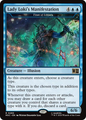 Image for Lady Loki's Manifestation - Titan of Littjara (Surge Foil) (280) (Commander: Marvel Super Heroes) - Magic: The Gathering