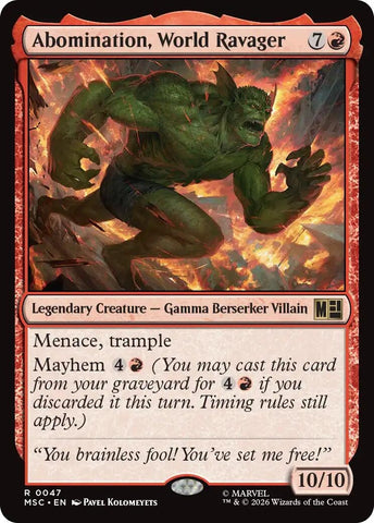 Image for Abomination, World Ravager (Surge Foil) (47) (Commander: Marvel Super Heroes) - Magic: The Gathering