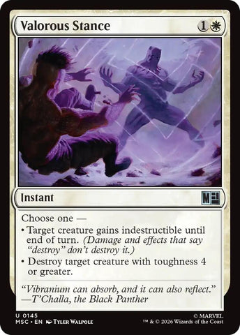 Image for Valorous Stance (Surge Foil) (145) (Commander: Marvel Super Heroes) - Magic: The Gathering