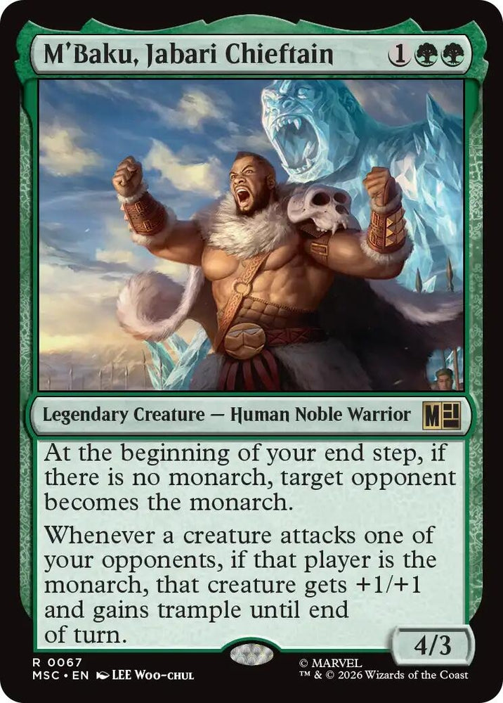 Image for M'Baku, Jabari Chieftain (Surge Foil) (67) (Commander: Marvel Super Heroes) - Magic: The Gathering