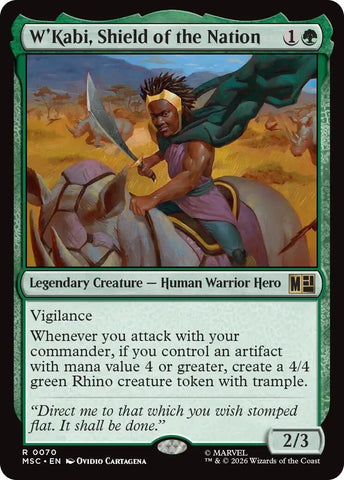 Image for W'Kabi, Shield of the Nation (Surge Foil) (70) (Commander: Marvel Super Heroes) - Magic: The Gathering