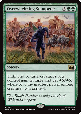Image for Overwhelming Stampede (Surge Foil) (178) (Commander: Marvel Super Heroes) - Magic: The Gathering
