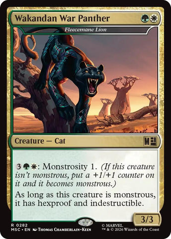 Image for Wakandan War Panther - Fleecemane Lion (Surge Foil) (282) (Commander: Marvel Super Heroes) - Magic: The Gathering