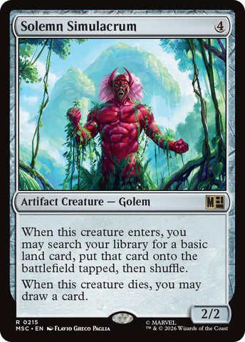 Image for Solemn Simulacrum (Surge Foil) (215) (Commander: Marvel Super Heroes) - Magic: The Gathering