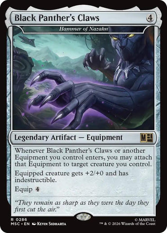 Image for Black Panther's Claws - Hammer of Nazahn (Surge Foil) (286) (Commander: Marvel Super Heroes) - Magic: The Gathering