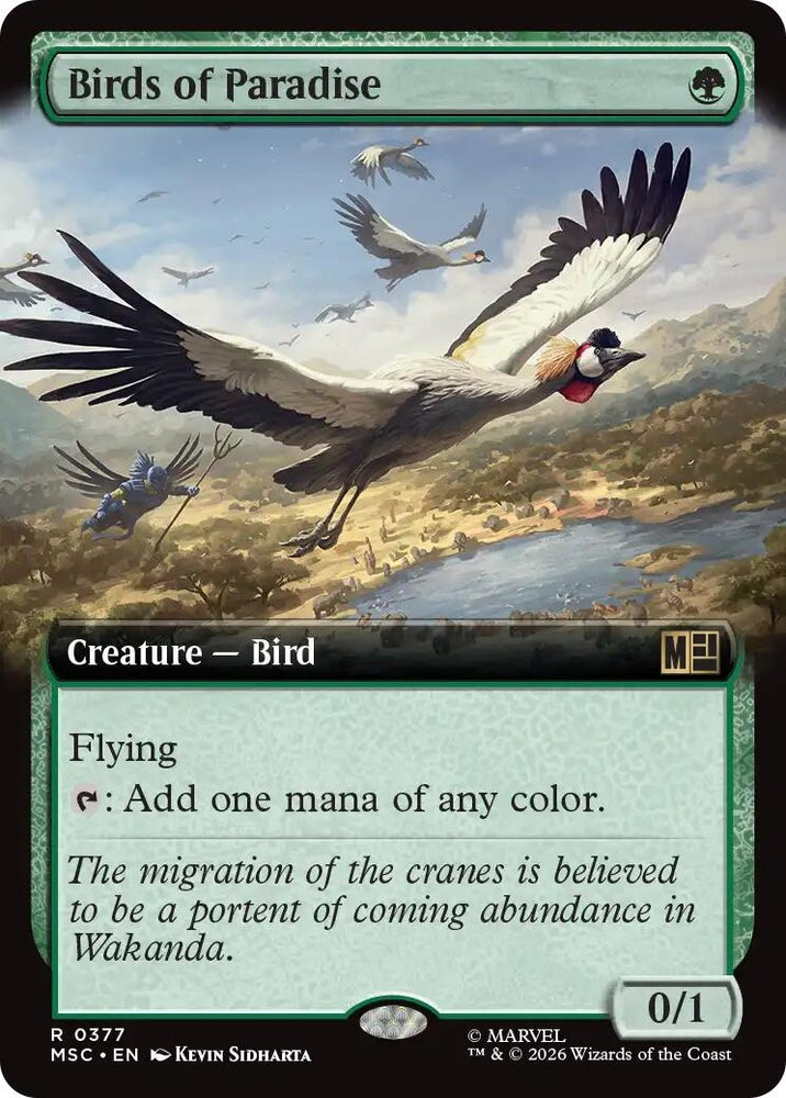 Image for Birds of Paradise (Extended Art) (377) (Commander: Marvel Super Heroes) - Magic: The Gathering
