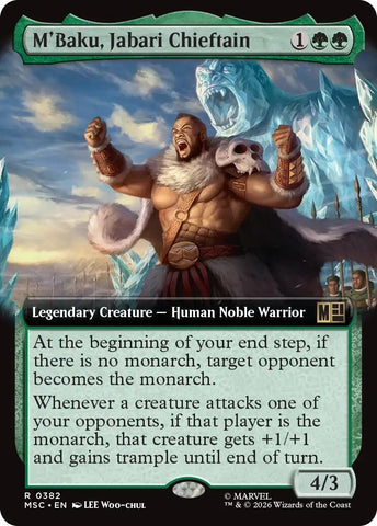 Image for M'Baku, Jabari Chieftain (Extended Art) (382) (Commander: Marvel Super Heroes) - Magic: The Gathering