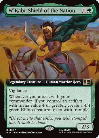 Image for W'Kabi, Shield of the Nation (Extended Art) (387) (Commander: Marvel Super Heroes) - Magic: The Gathering