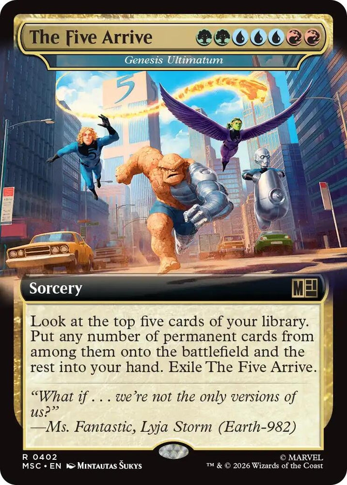 Image for The Five Arrive - Genesis Ultimatum (Extended Art) (402) (Commander: Marvel Super Heroes) - Magic: The Gathering