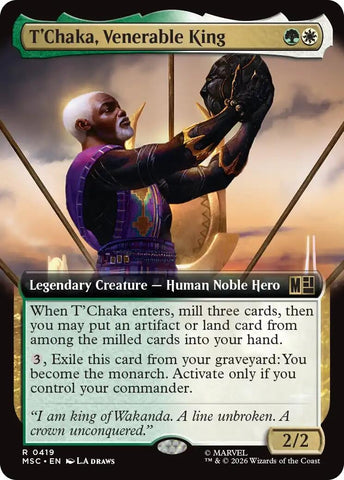 Image for T'Chaka, Venerable King (Extended Art) (419) (Commander: Marvel Super Heroes) - Magic: The Gathering