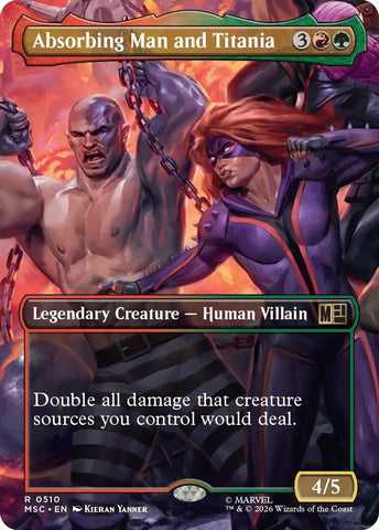 Image for Absorbing Man and Titania (Borderless) (510) (Commander: Marvel Super Heroes) - Magic: The Gathering