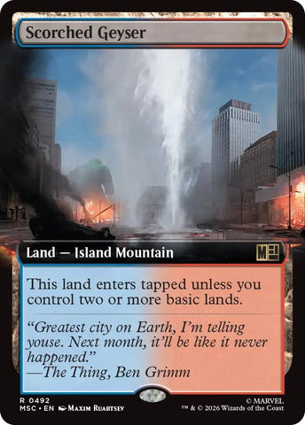 Image for Scorched Geyser (Extended Art) (492) (Commander: Marvel Super Heroes) - Magic: The Gathering
