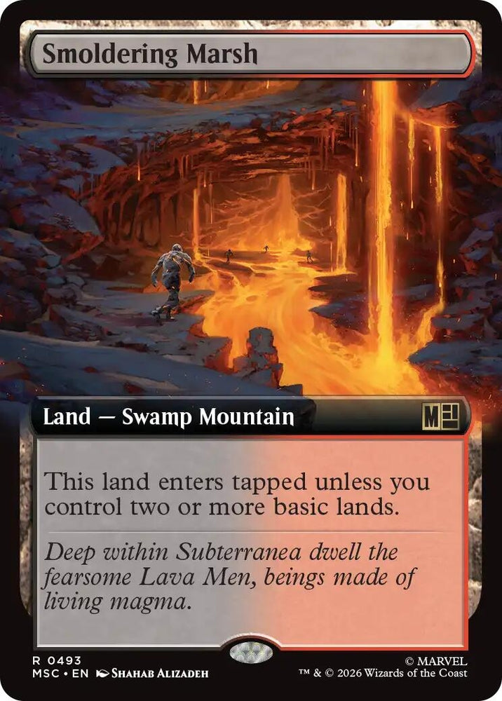 Image for Smoldering Marsh (Extended Art) (493) (Commander: Marvel Super Heroes) - Magic: The Gathering