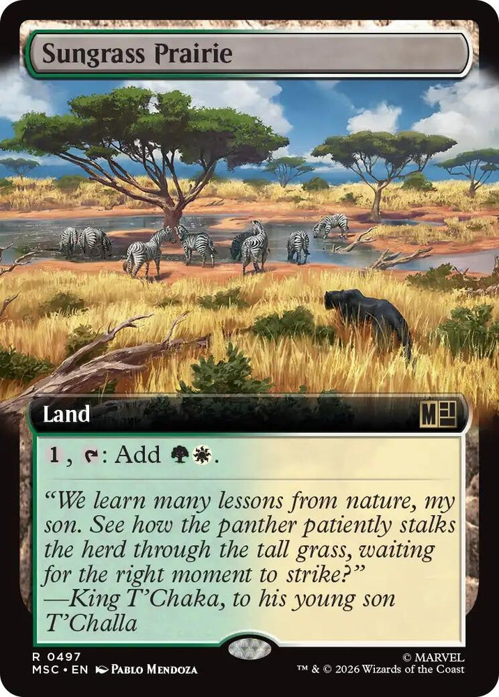 Image for Sungrass Prairie (Extended Art) (497) (Commander: Marvel Super Heroes) - Magic: The Gathering