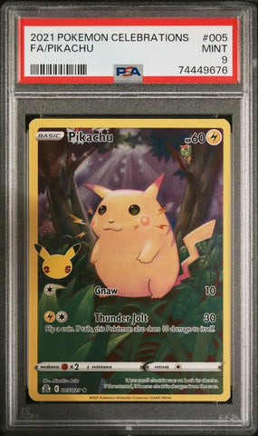 2021 POKEMON CELEBRATIONS #005 FA/PIKACHU PSA 9