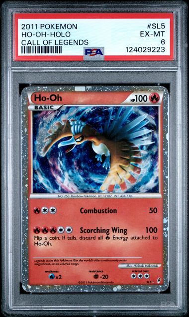 2011 POKEMON CALL OF LEGENDS #SL5 HO-OH-HOLO CALL OF LEGENDS PSA 6