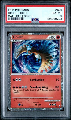 2011 POKEMON CALL OF LEGENDS #SL5 HO-OH-HOLO CALL OF LEGENDS PSA 6