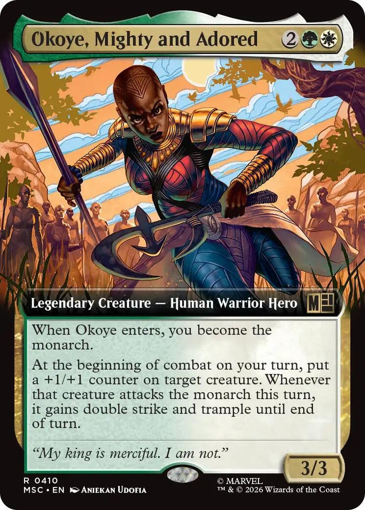 Image for Okoye, Mighty and Adored (Extended Art) (410) (Commander: Marvel Super Heroes) - Magic: The Gathering