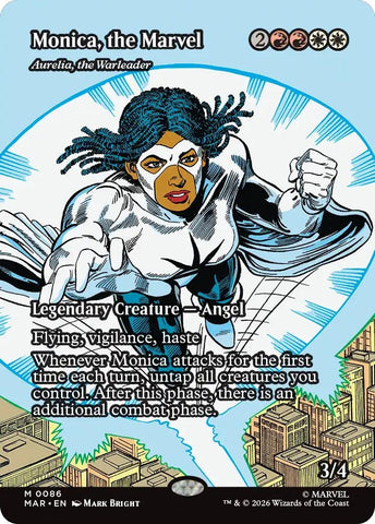 Image for Monica, the Marvel - Aurelia, the Warleader (Borderless) (86) (Marvel Universe Eternal-Legal) - Magic: The Gathering