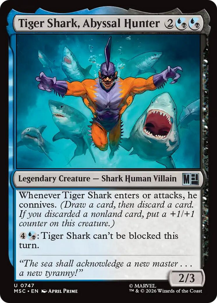 Image for Tiger Shark, Abyssal Hunter (747) (Commander: Marvel Super Heroes) - Magic: The Gathering